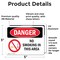 Signmission No Smoking In This Area Danger Sign, Vinyl Decal, 5in W x 3.5in L, 2PK OS-2PACK-DS-D-35-L-1471 - alternate 8